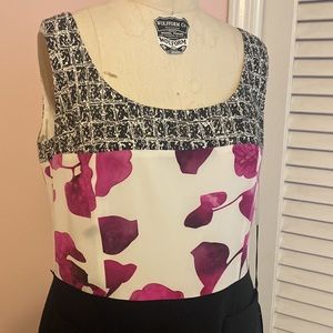 NWT. Escada midi dress. black w/print size EU. 40. Or US 10/12